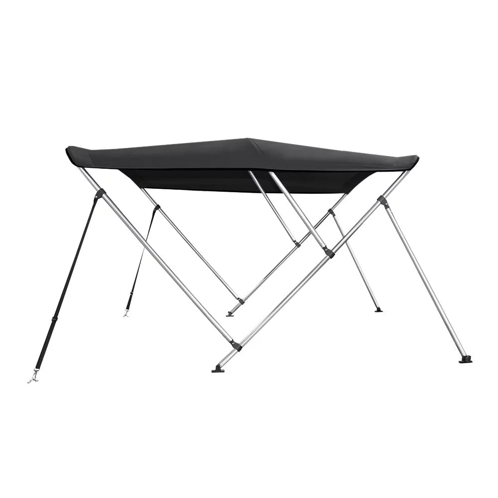 79"-84" Bow 46" Solution BLACK L 6' High Top 3 Wide Bimini Dye