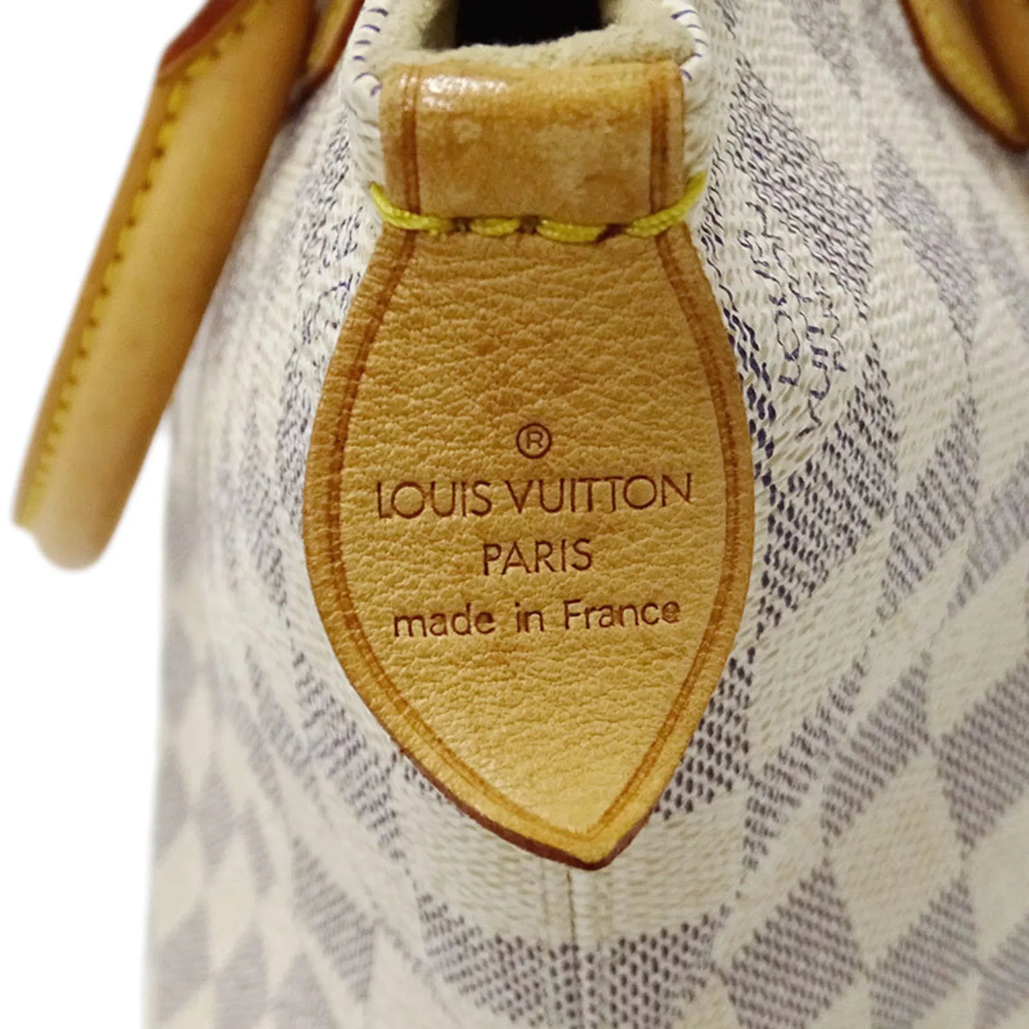 Bag Tote Vuitton VUITTON Azul Handbag PM Louis Saleya Damier N51186 LOUIS White Ladies Authenticated Gray Used