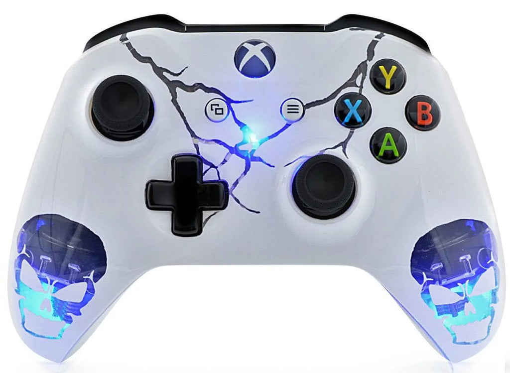 Custom jack) Xbox S 3.5 Controller One "Skulls Design Unique (with White" UN-MODDED
