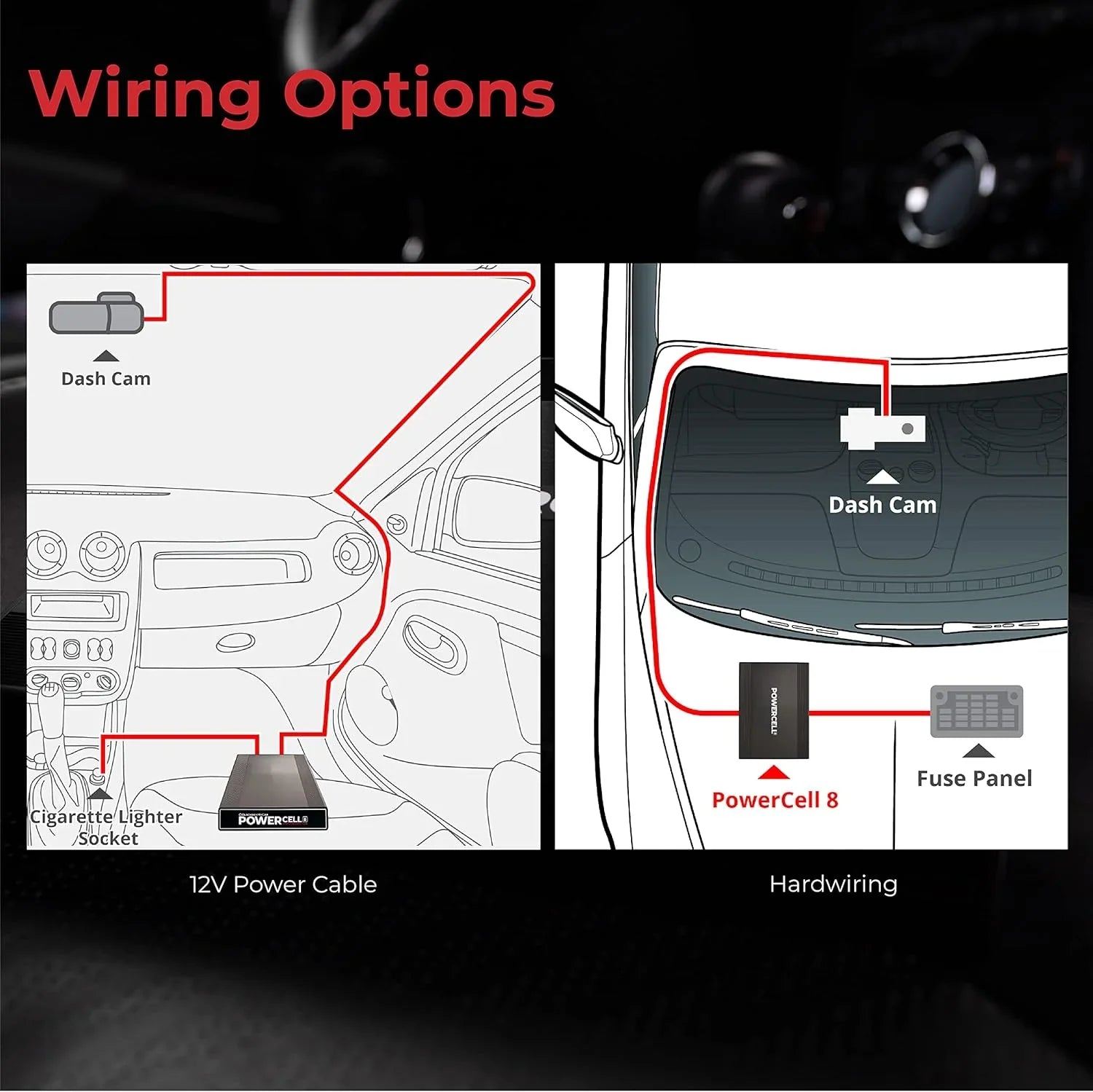 Cam BlackVue 96Wh, 7,500 Bluetooth Dash Dashcams Thinkware with mAh, | Pack and | BlackboxMyCar PowerCell 8 Compatible Battery