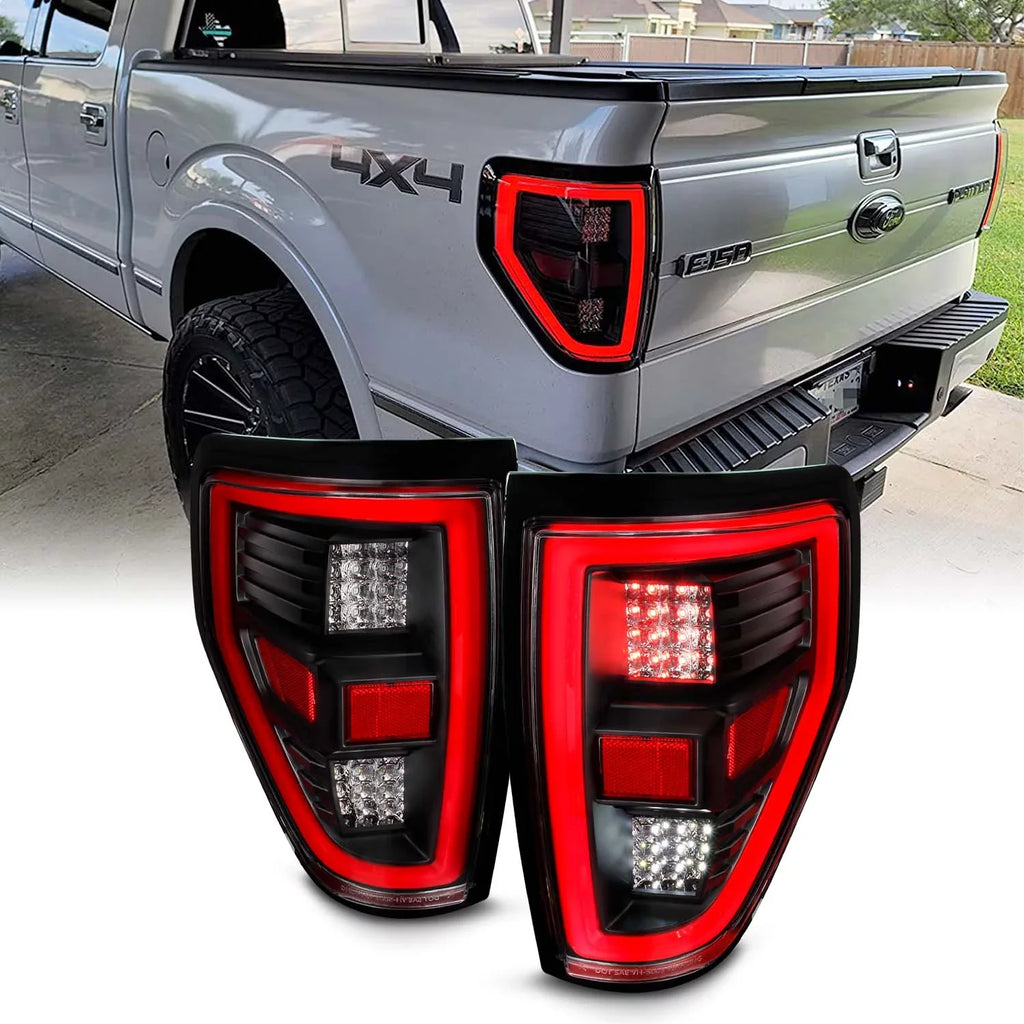 Ford [Full 2014 2008 2009 + 2013 Passenger LED] Driver - Tail Black 2012 AKKON Fit 2010 F150 Lights 2011