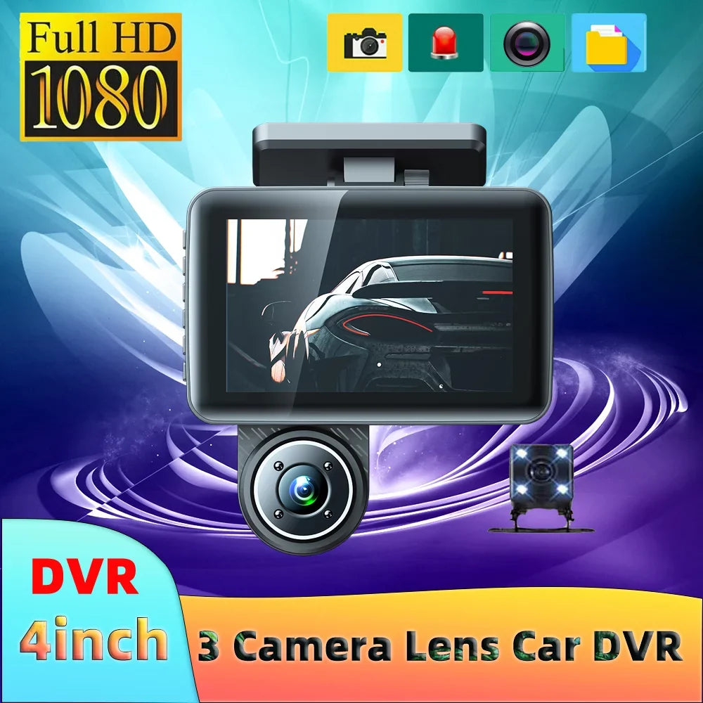 Dash Clear Camcorder Car Mirror Car 3 Car Angle Wide Recorder Recording Rearview Driving Cameras Video Auto Cam Camera Shinysix Safety 4in Recorder