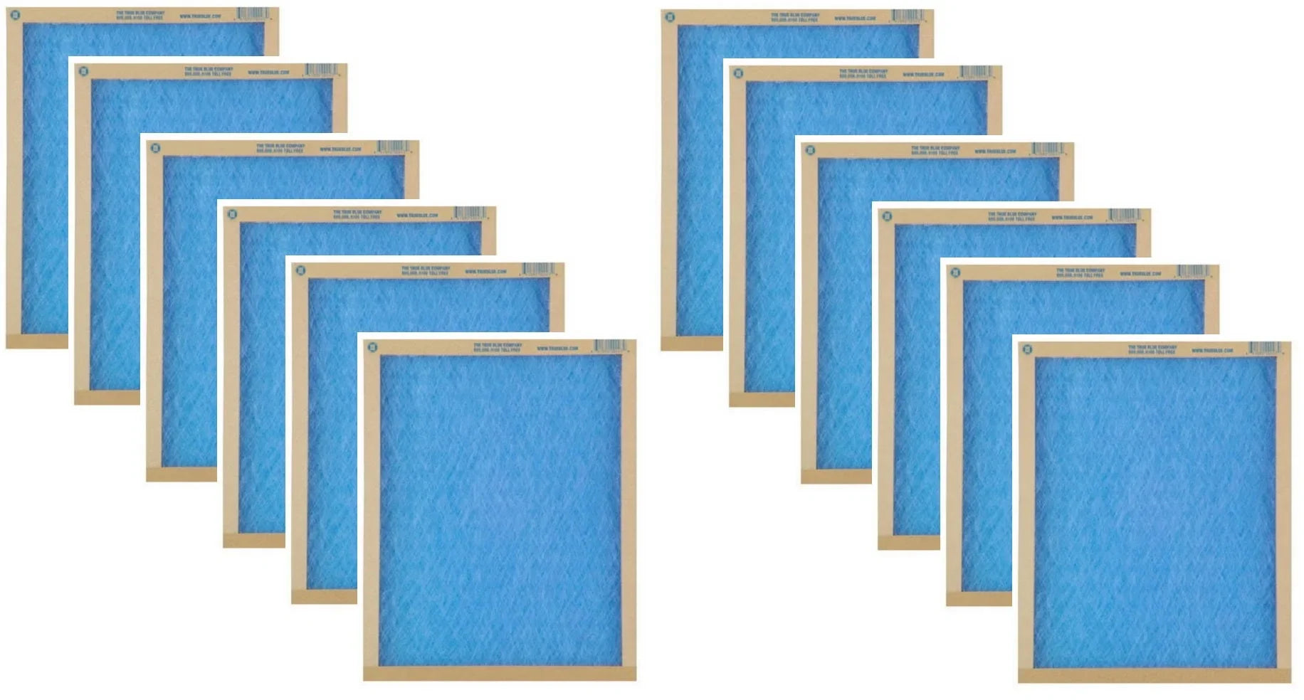 Panel Blue Quantity x 8" MERV Filter 1" - of 24" 108241 x 2 Flat atmospheric 12 Disposable Furnace Fiberglass True Spun