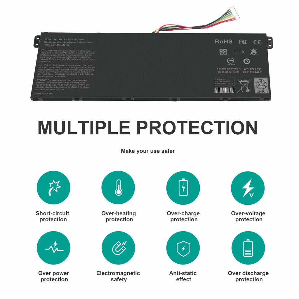 for Laptop C810 AC14B13J C910 Battery CB5-571 CB3-531 Acer Chromebook CB3-111
