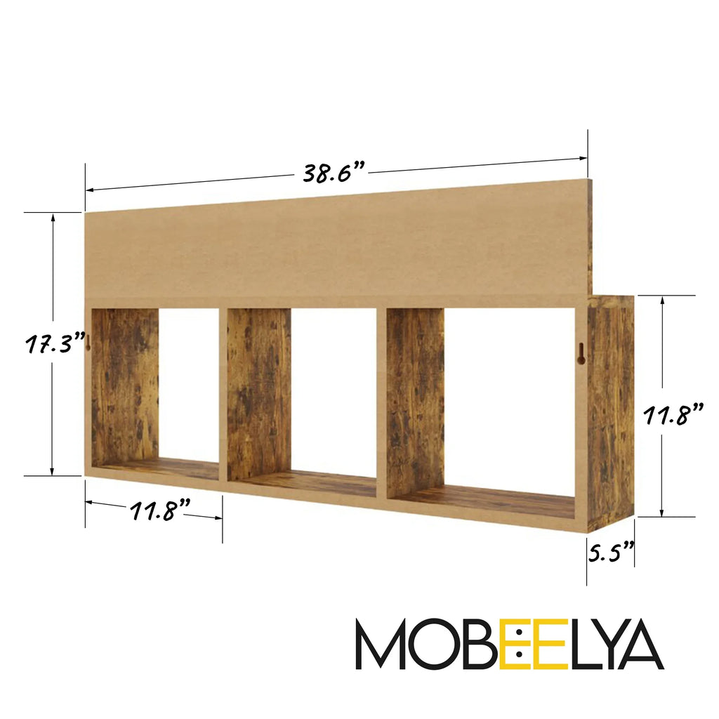 | Shelf Storage Wall | to Pine Easy Wood | Decorative Wall Decor Mobeelya Floating | Items Modern Floating Organizer Gift Install, Natural