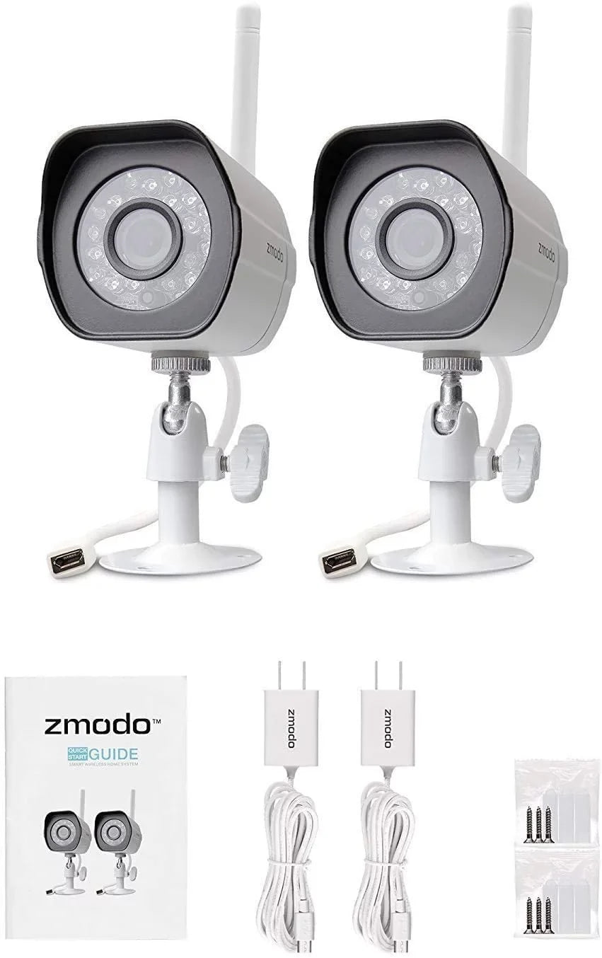 Smart Compatible Alexa 2 Night System Plug-In, Outdoor Camera Vision Cameras Wireless Security IP WiFi Pack Zmodo with