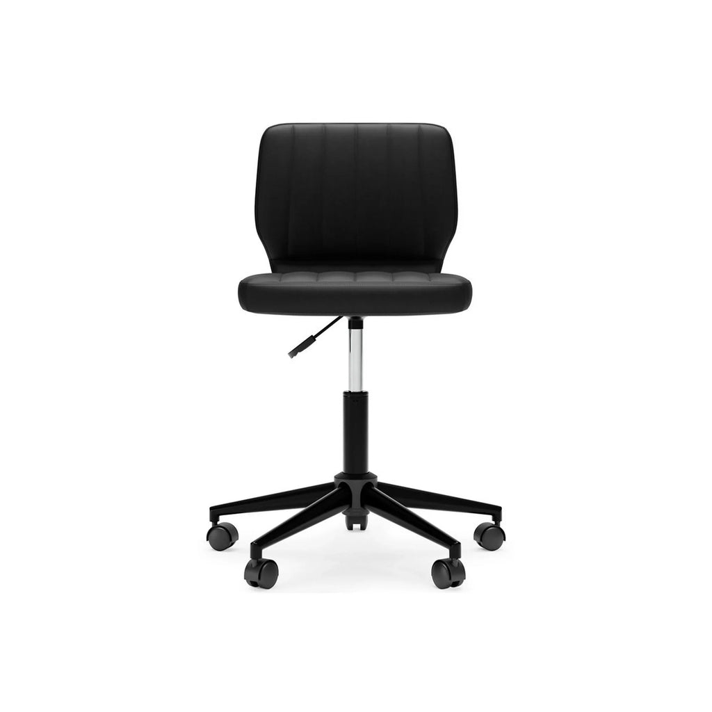Modern Office Leather, Faux Tufted, Sara Chair, Black Swivel 18 Chanel Inch