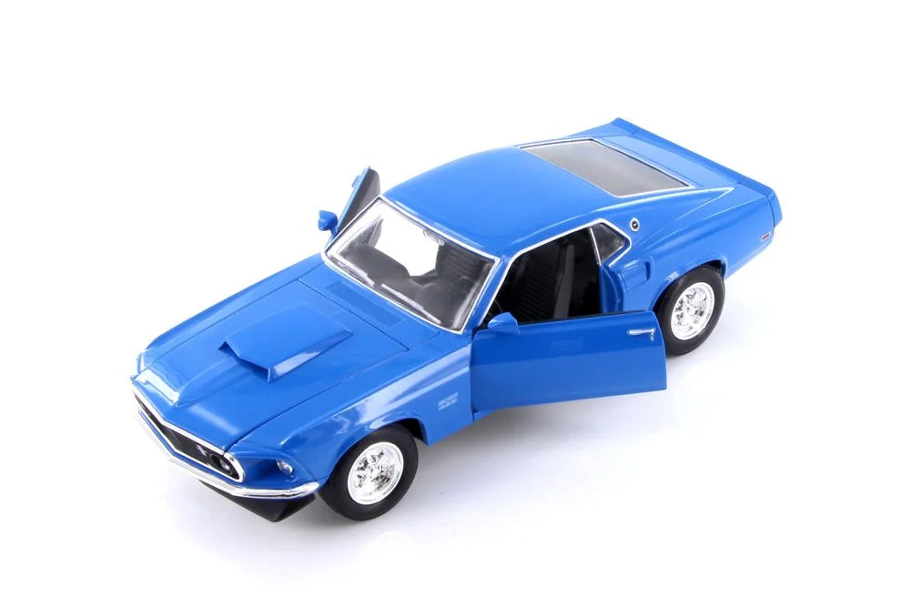 Toy Model w/Trailer Welly Car - - Car scale 1/24 429, Diecast Diecast Boss - 24067WBU 1969 Mustang Ford Blue
