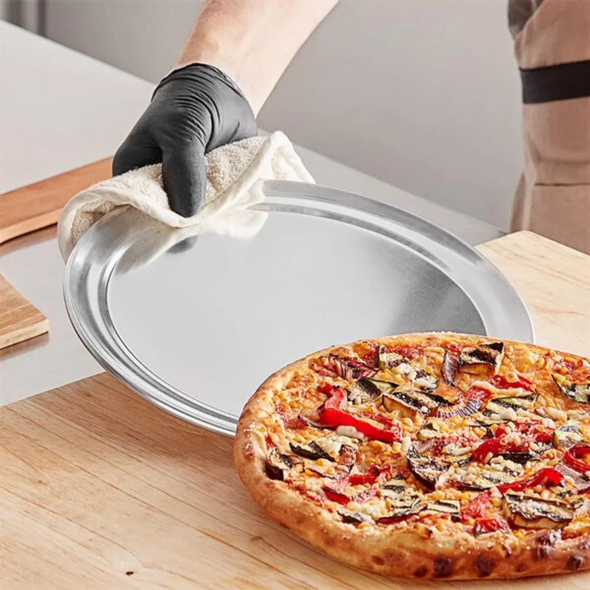Pizza TrueCraftware- Aluminum Wide & for Set Home Restaurants Baking Tray Tray Pan Tray 11” Pizza Pizzeria 3 Round Round of Bakeware Pizza Pan Tray Baking Rim- Kitchen