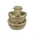 18.25" Floral Outdoor Fountain Water Lighted Tier LED Bowl Garden Patio Three