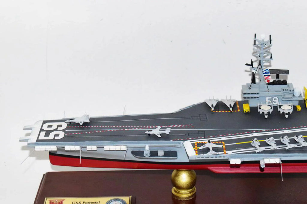 USS Model,Forrestal Aircraft Model,Navy,Scale CV-59 Forrestal Class,Mahogany Carrier