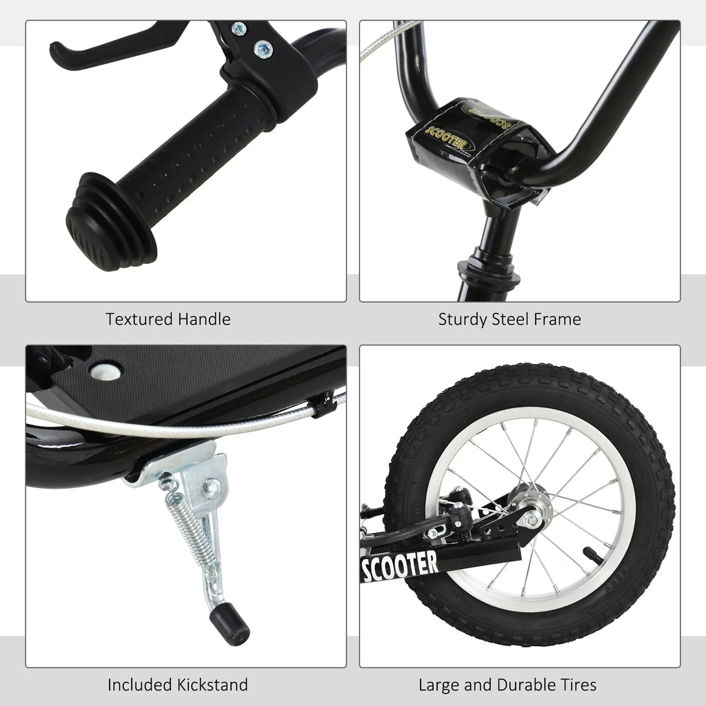 Youth Aosom Dual Rear Front Scooter Black Brakes, and Caliper