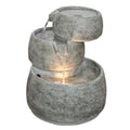 with H Cascading Quartz 3-Tier Lightweight Fountain Color, Classic LED Garden Indoor/Outdoor and x 11.5” Light, 15” Home Polyresin D