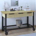 62" Metal Wood Rove Industrial Workbench &
