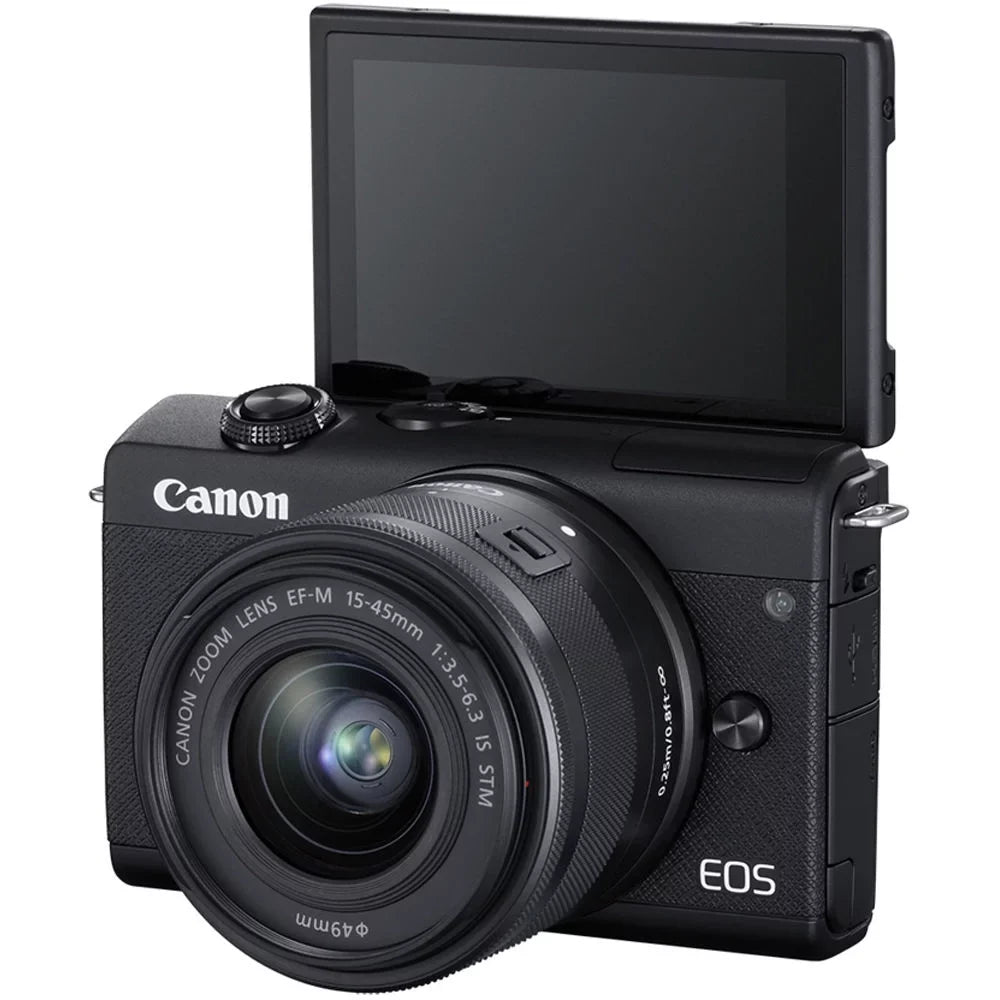 Black 15-45mm Mirrorless M200 EOS Lens (New) (3699C009) with Camera Canon + More Digital