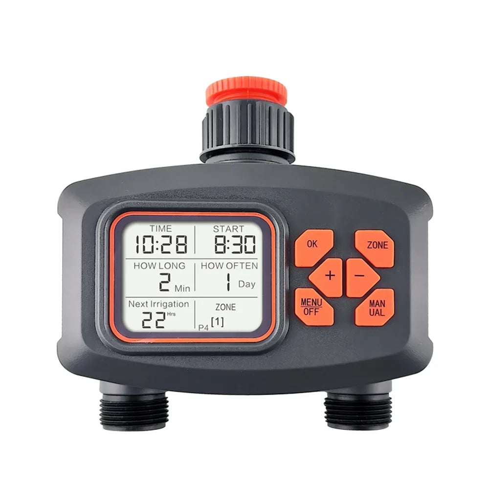 Smart Programmable Hose Timer Screen LCD Outlets Water Watering Garden Timer Timer Sprinkler Timer Irrigation for for Lawn 2 Automatic/Manual Yard Large