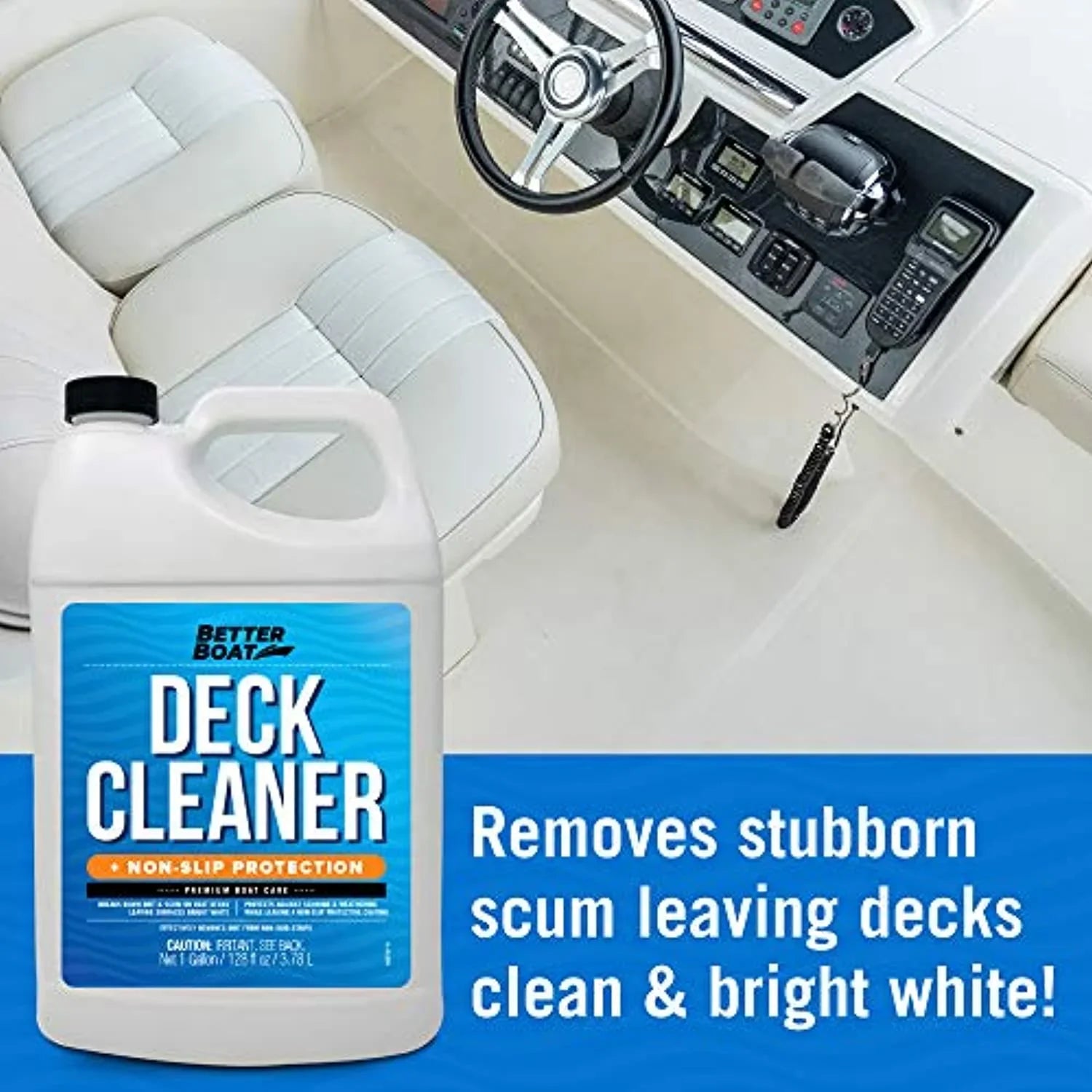 Aluminum Anti Clean Skid Grade Boat Cleaner Cleaner Vinyl Floor Gallon Marine Stick Wash for Composite Surface, Soap Non & Hull Boat Deck Sealant Boat Fiberglass to Supplies Cleaning Cleaner Plastic,