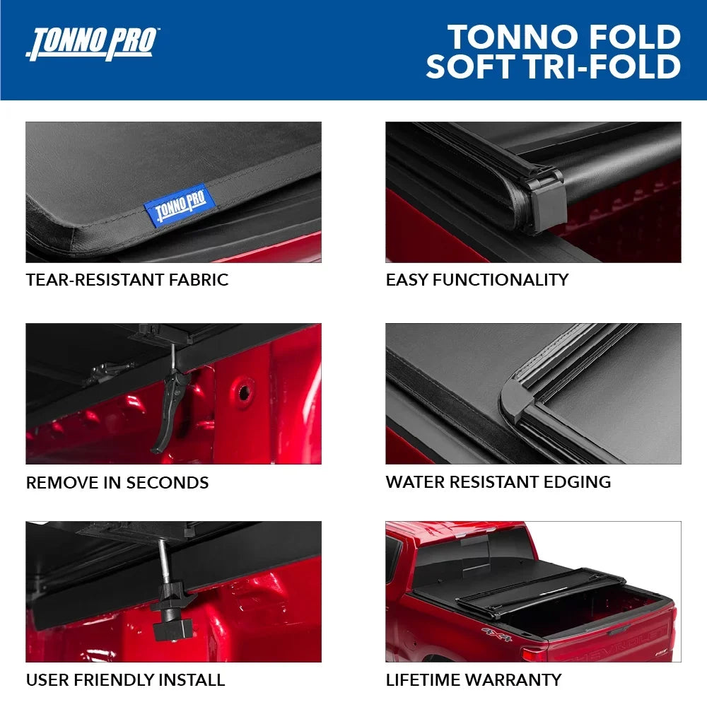 | Fits Tonno Folding Bed 2015 2006 - Ridgeline Honda Tonno Pro Soft 42-600 Truck Cover 5' (60") Tonneau Bed | Fold,