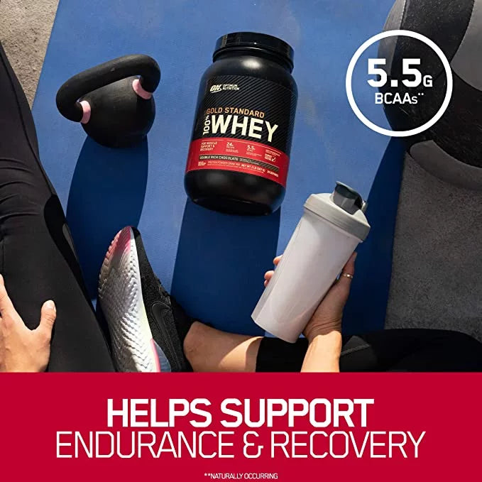 Double Nutrition, 1 Standard 14 Chocolate, lb, Servings Protein Optimum Gold 100% Rich Whey Powder,