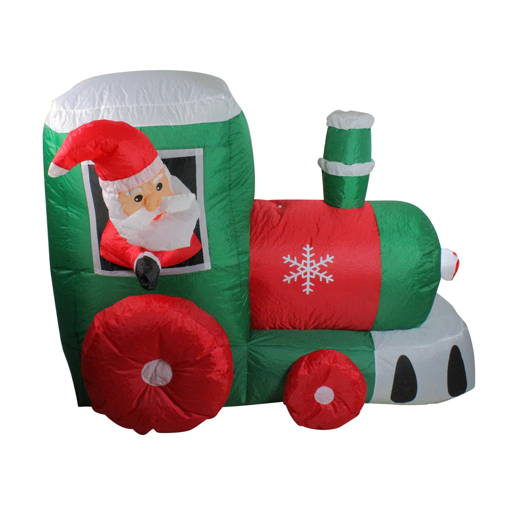 Christmas Northlight on Decoration Lighted Train blow-up 4.5' Outdoor Locomotive Santa