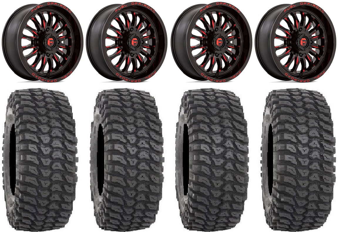 Fuel 18" XP 900/1000 Wheels 1000 PRO ARC Ranger XP RZR / 36" XP Tires Red XCR350 Polaris /