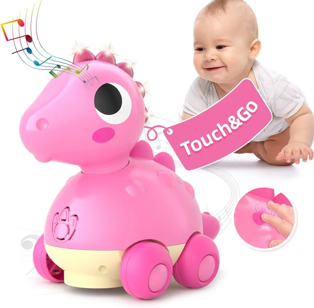 Light Musical Baby Old for Age Girl Toys 2 1 12 Toys 12-18 Months, 1 Crawling Musical - 18 Infant 3 Girl, to for Baby Year Toys to Toys Go Baby Toys Gifts for Pink Touch Months for 2, Toy & Dinosaur