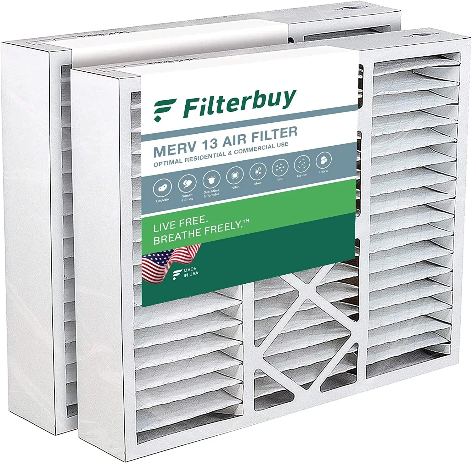 Filters Filterbuy HVAC Honeywell Furnace AC atmospheric Pleated 13 MERV (2-Pack) 16x20x5 FC100A1003 for