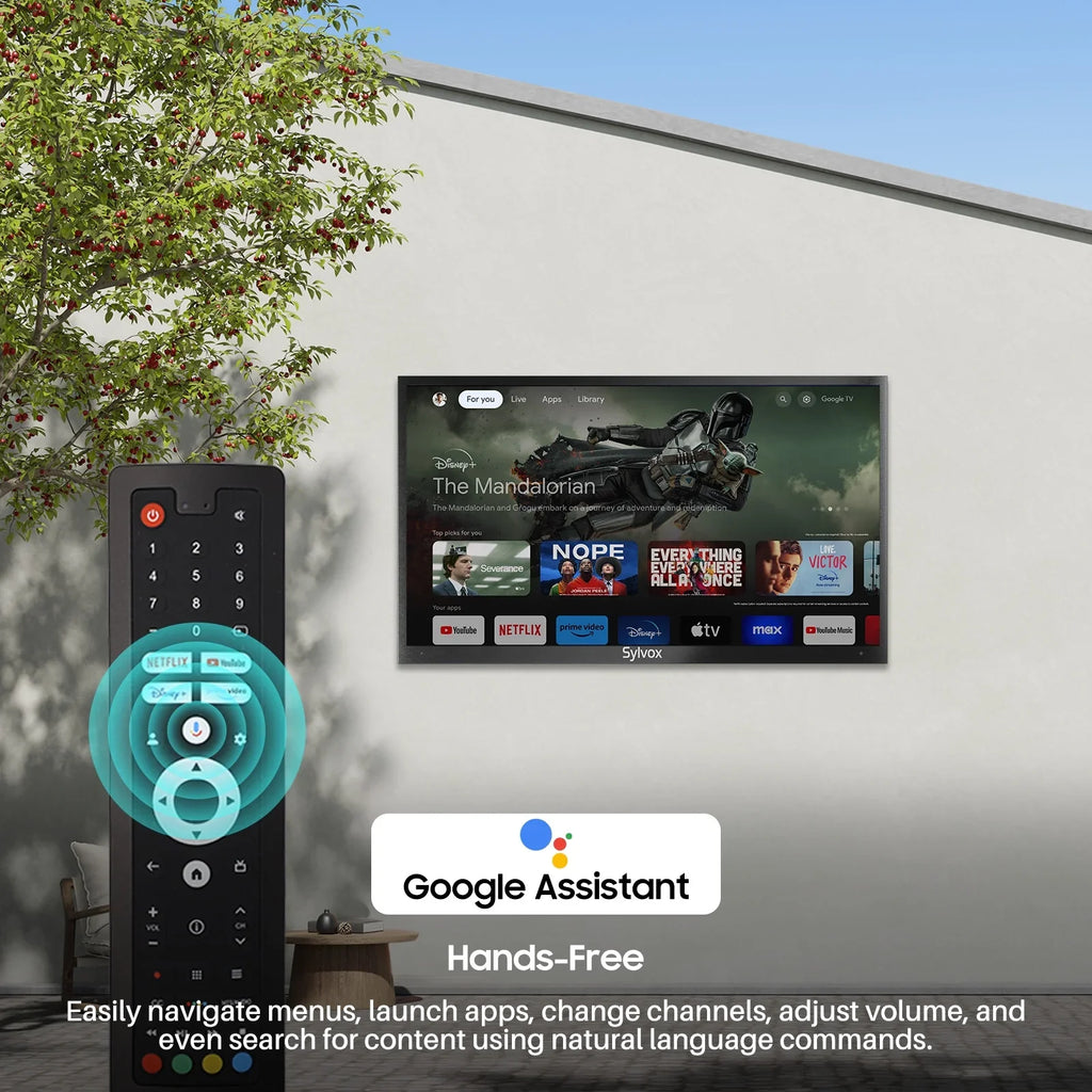 Patio Remote,1000nits Deck, 2.0) 43'' Chromecast Google TV, Smart Garden(Deck or Pro TV, Vision QLED Voice Television, Weatherproof for Waterproof, HDR, Outdoor QLED Built-in Dolby SYLVOX IP55