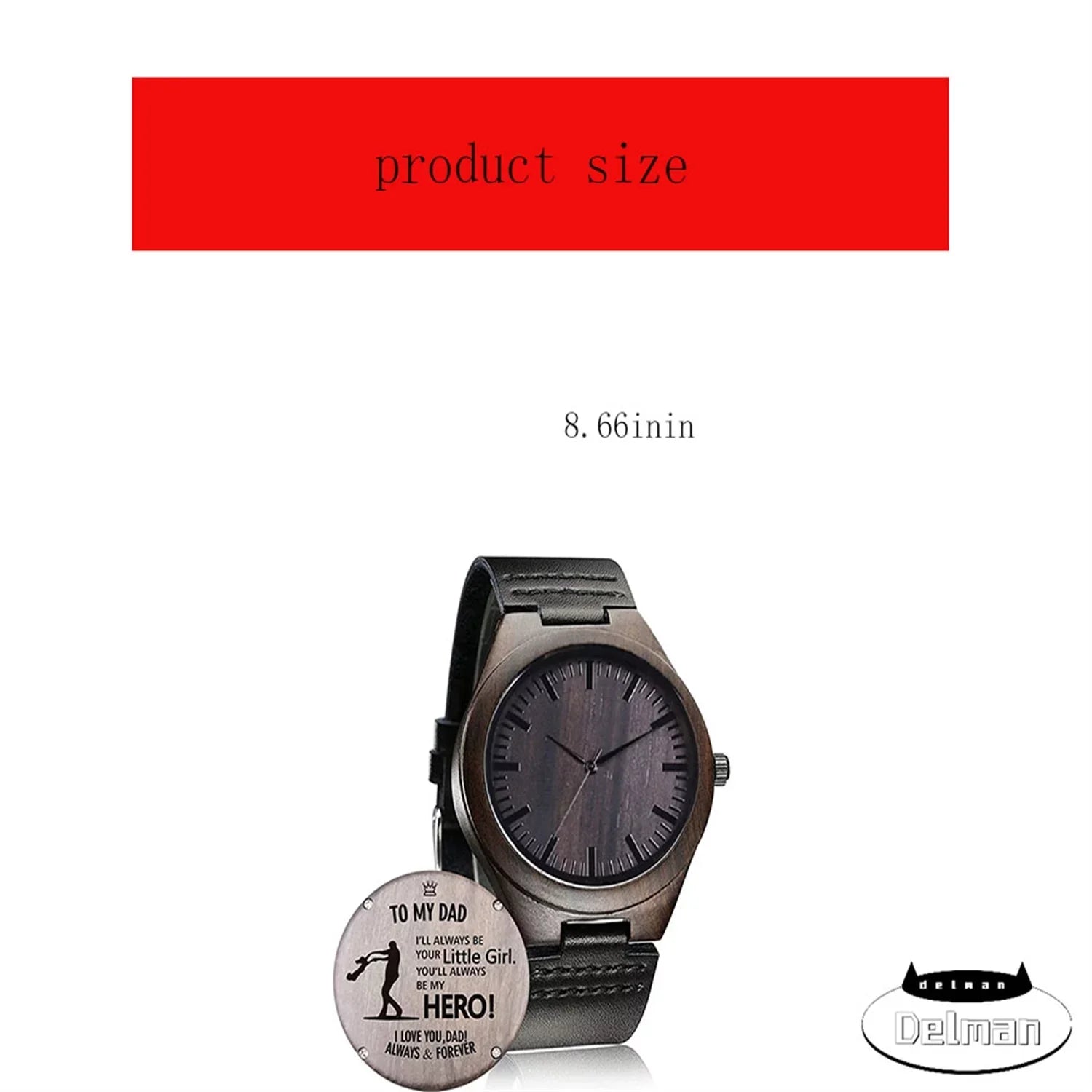 Wooden Mom Husband Wood Watch Watch, for Men Casual Women Family Engraved Customized Son Dad Handmade Wife