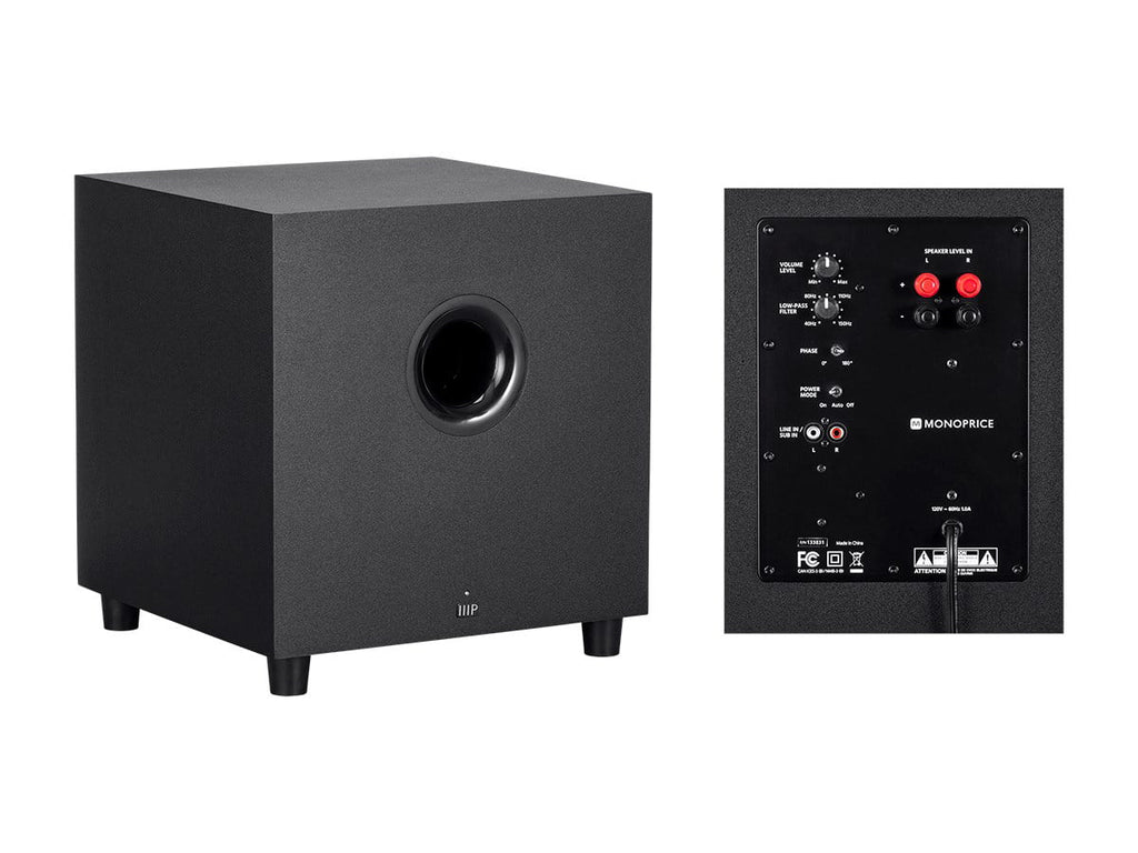 Inch Immersive Subwoofer Monoprice Premium System 8 200 With Theater 5.1.4-Ch. Black - Home Watt