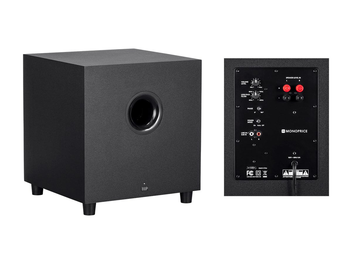 Inch Immersive Subwoofer Monoprice Premium System 8 200 With Theater 5.1.4-Ch. Black - Home Watt