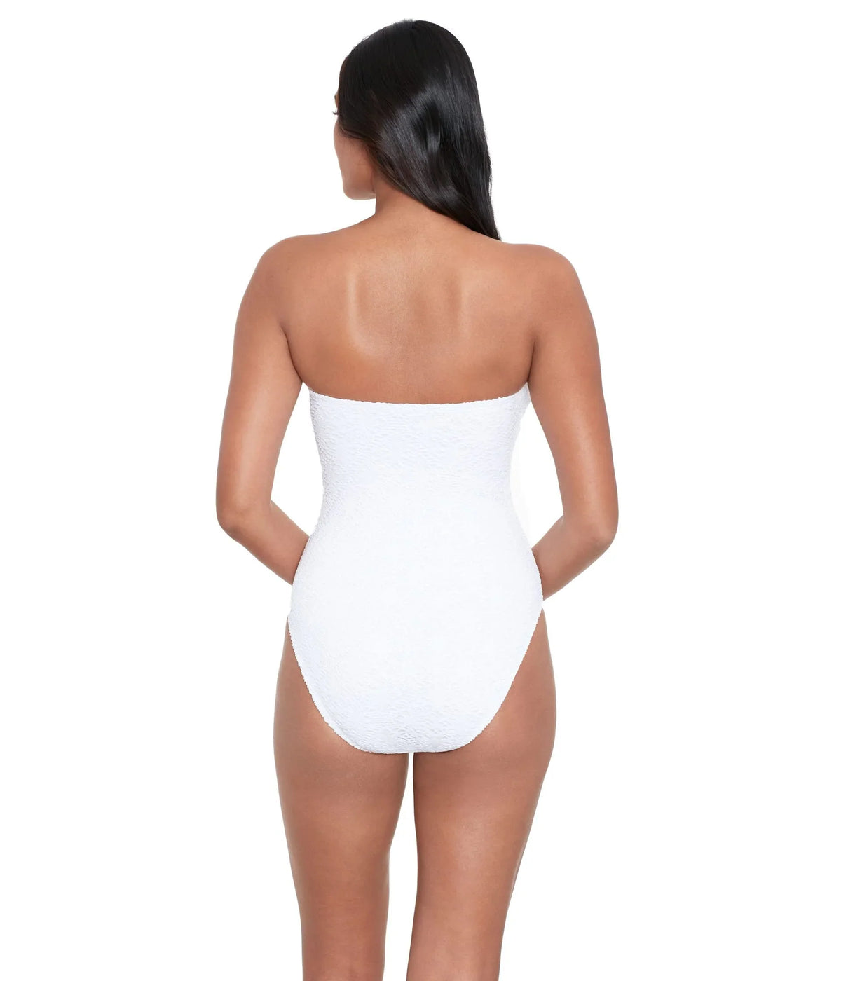 Ring White Lauren Ralph LAUREN Crochet 14 Womens One-Piece Bandeau