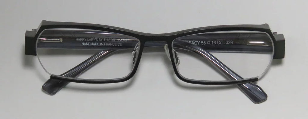 SAGE FULL-RIM FLEXIBLE SPECIAL DEMO HINGES LARY'S COMFORT NEW EYEGLASSES/SPECTACLES MENS FRAME DESIGNER HARRY TRANSPARENT LEGACY GRAY LENSES 55-16-0 / ULTIMATE