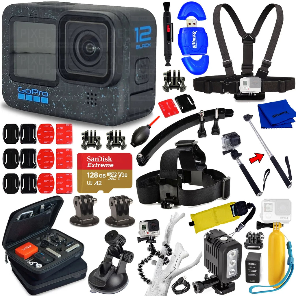 20PC CHDHX-121-CN - Black 128GB Bundle Accessory GoPro HERO12