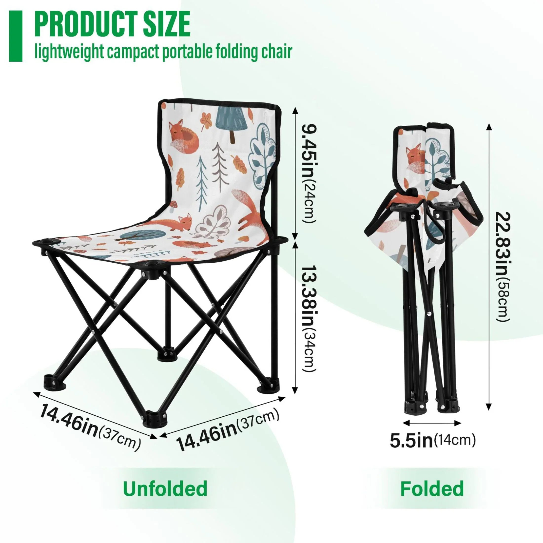 Folding Lawn with 220LBS transportable Outdoor Camping to Chair Forest Chair Carry Chair Fishing in Chair Bag Beach Support Fox