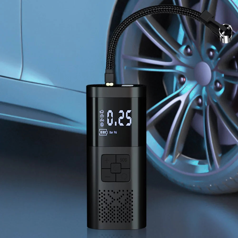 Pump Digital Electric and Display for LCD self-inflating Car oxygen Tyre Balls Apexeon Motorcycle with Cushions - Pump