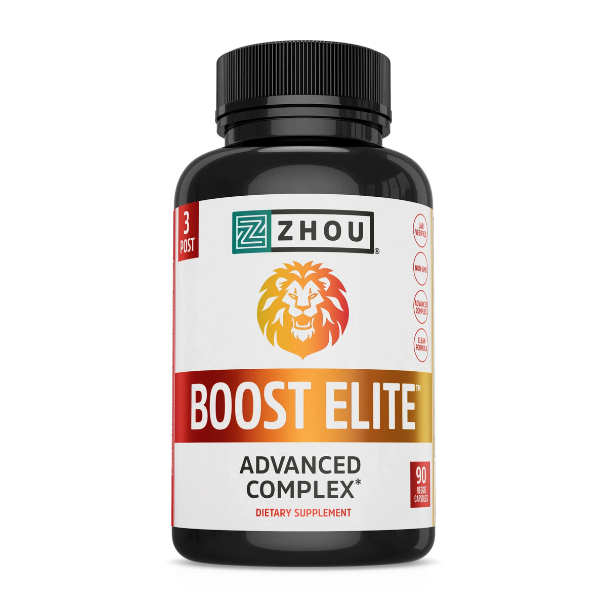 & Caps Formulated | Booster BOOST Energy Servings, Increase Test T-Levels Zhou Veggie 90 30 | ELITE to