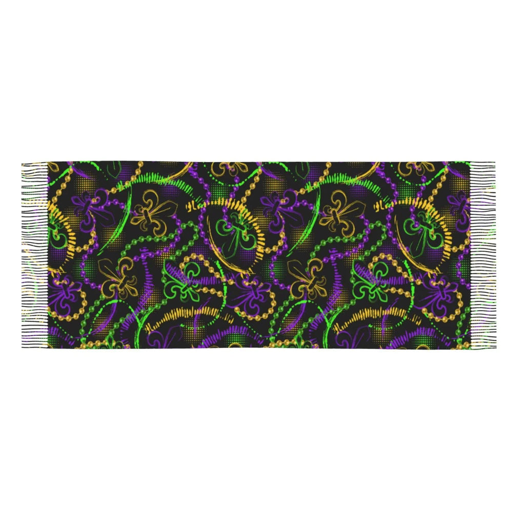 Bingfone Feel Gras Art Elegant Mardi Print Large Cashmere For Warm Women Scarves Wrap Winter Neon Gifts- Scarf Soft Shawl