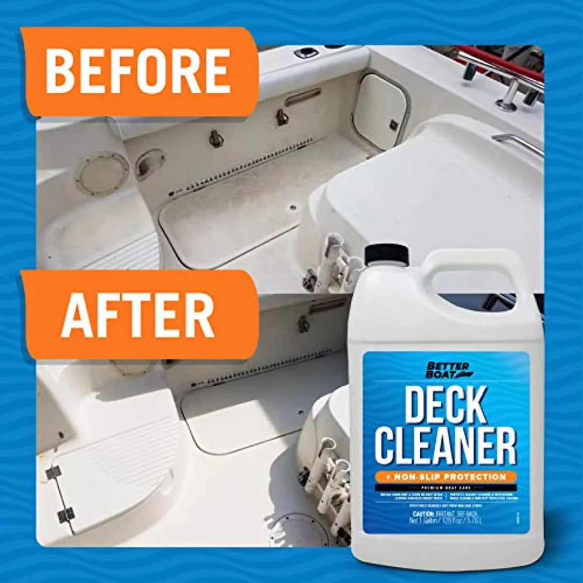 Aluminum Anti Clean Skid Grade Boat Cleaner Cleaner Vinyl Floor Gallon Marine Stick Wash for Composite Surface, Soap Non & Hull Boat Deck Sealant Boat Fiberglass to Supplies Cleaning Cleaner Plastic,