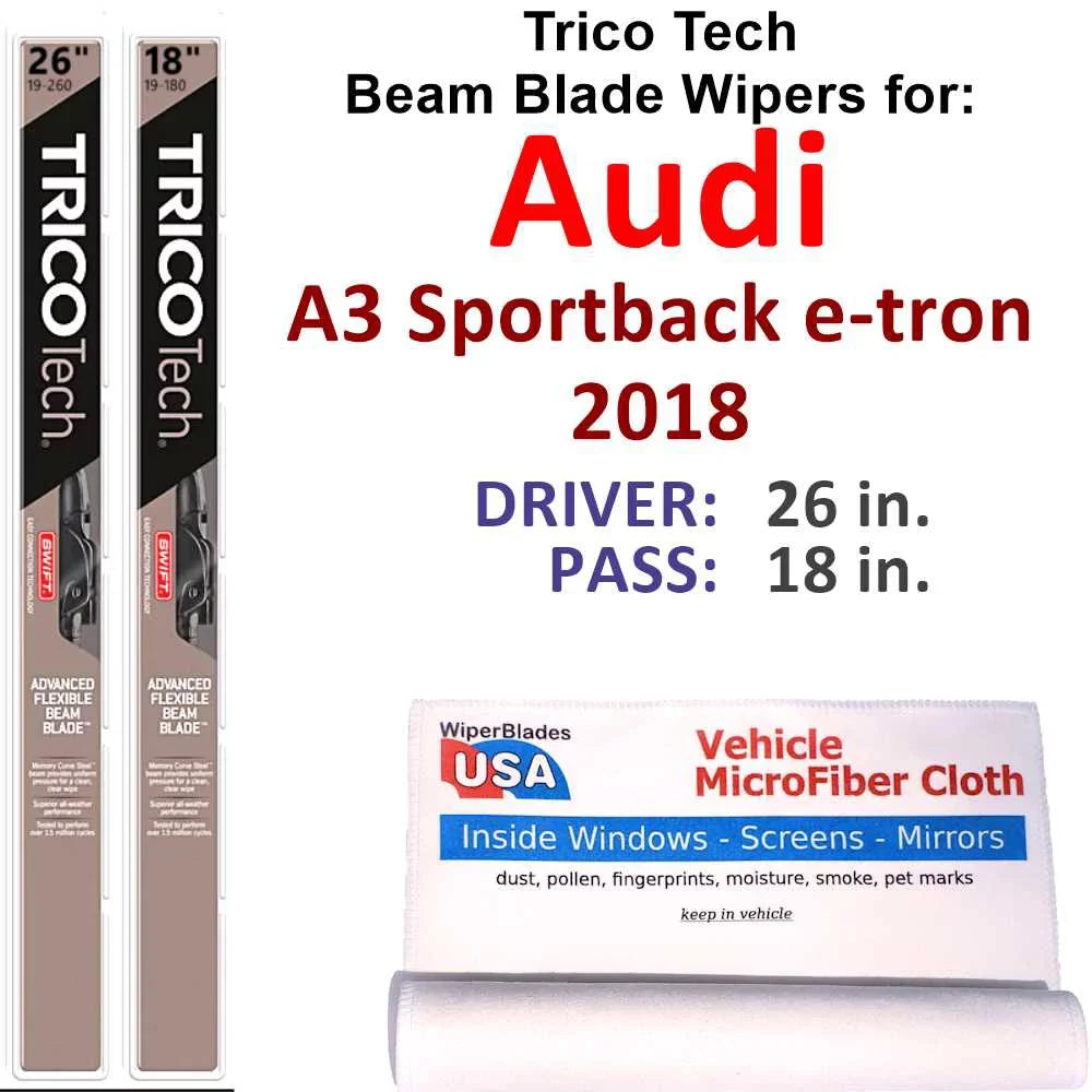 e-tron Audi Wipers (Set Blade Sportback A3 2) Beam 2018 of