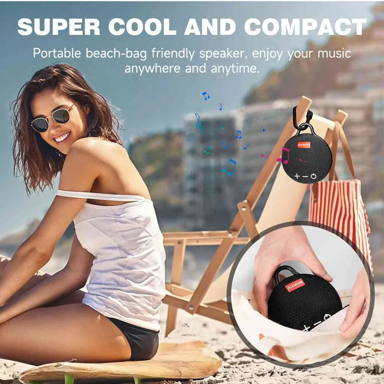 with Bass, IPX7 Clip, 20H Wireless & Black Bluetooth Boat, Pack Lenovo Tab Biking 5.0 Beach, Speaker Gen Waterproof Sound, for P11 Pool, Speaker 2 2 Compact Playtime, Big Punchy UrbanX Speaker with