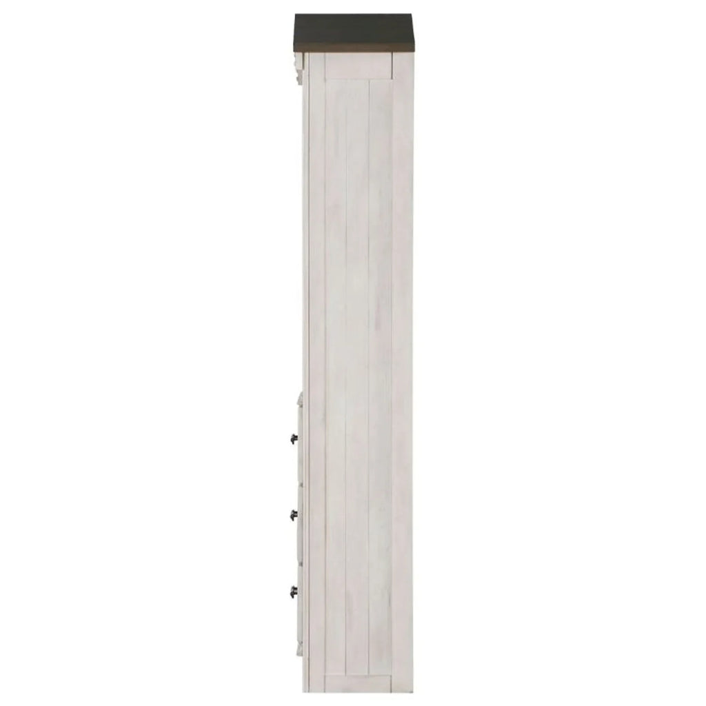 ACME Tree Cabinet Gray in House Bookcase Washed White and Weathered