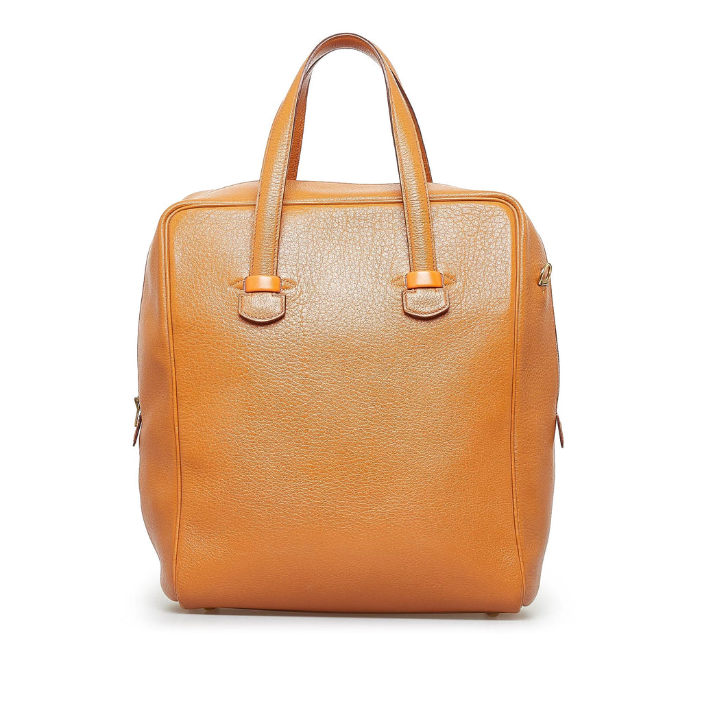 Calf Pre-Owned Galop Unisex Authenticated Tote Hermès (Good) Brown Leather Bag