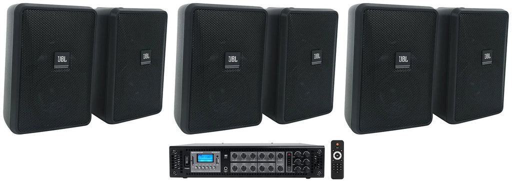 23-1 Control 3" Speakers Wall Indoor/Outdoor Black (6) Amp Commercial 70v JBL +