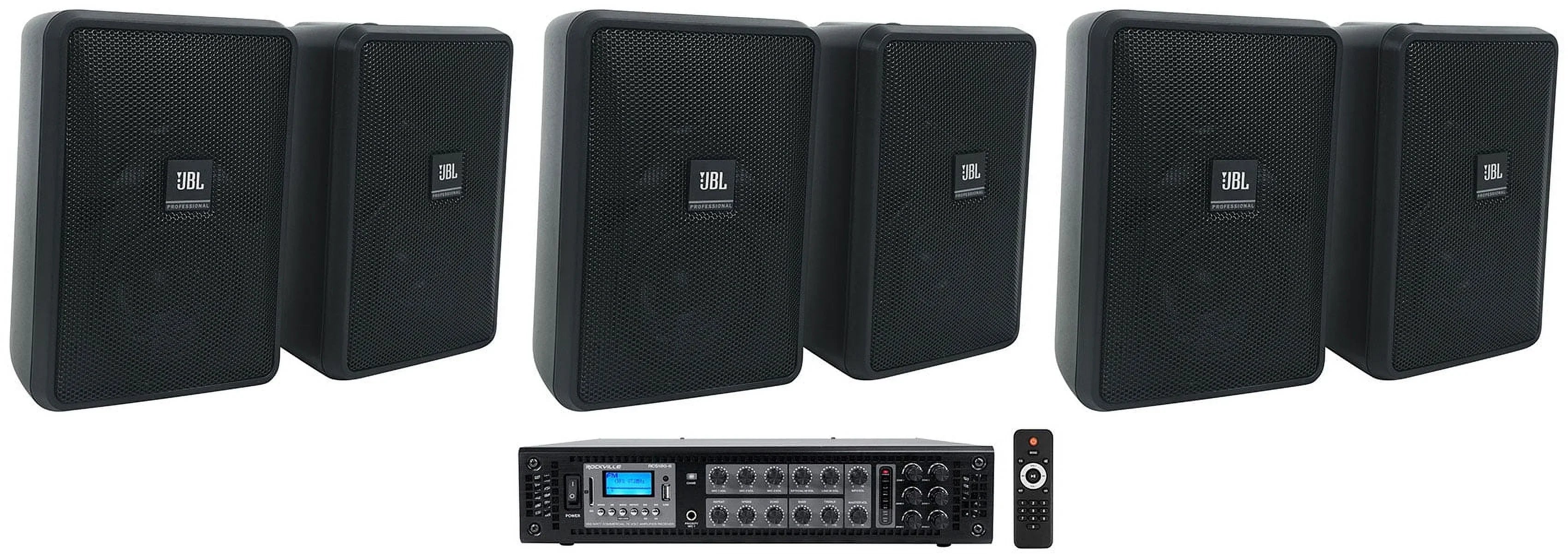 23-1 Control 3" Speakers Wall Indoor/Outdoor Black (6) Amp Commercial 70v JBL +