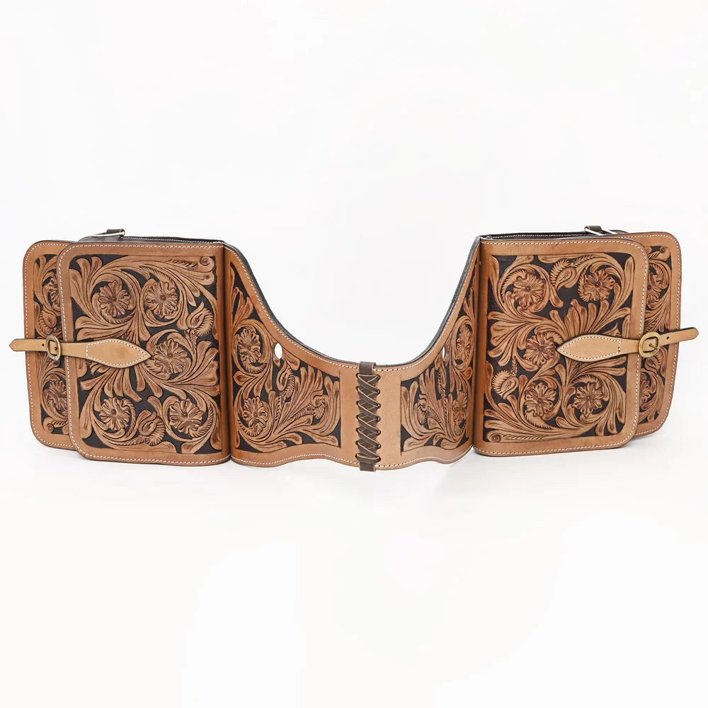 Leather Trail Floral Ride Western Heavyduty Traditional 44KK Comfytack Horse Saddle Bag