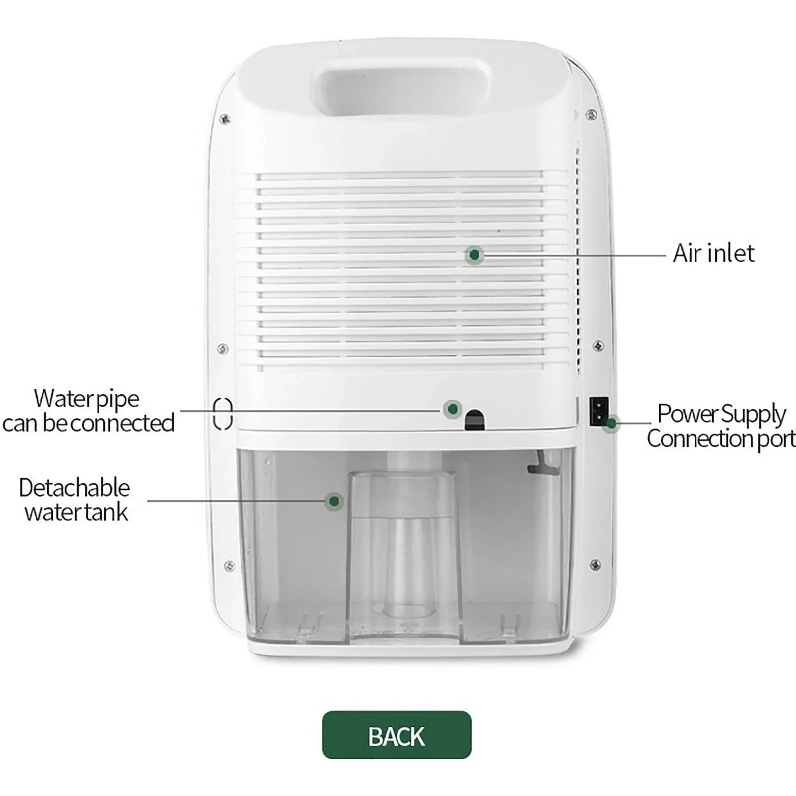 Dehumidifier with Remote Control Small 42W mobile MIDUO Dehumidifier Home for 2.5L