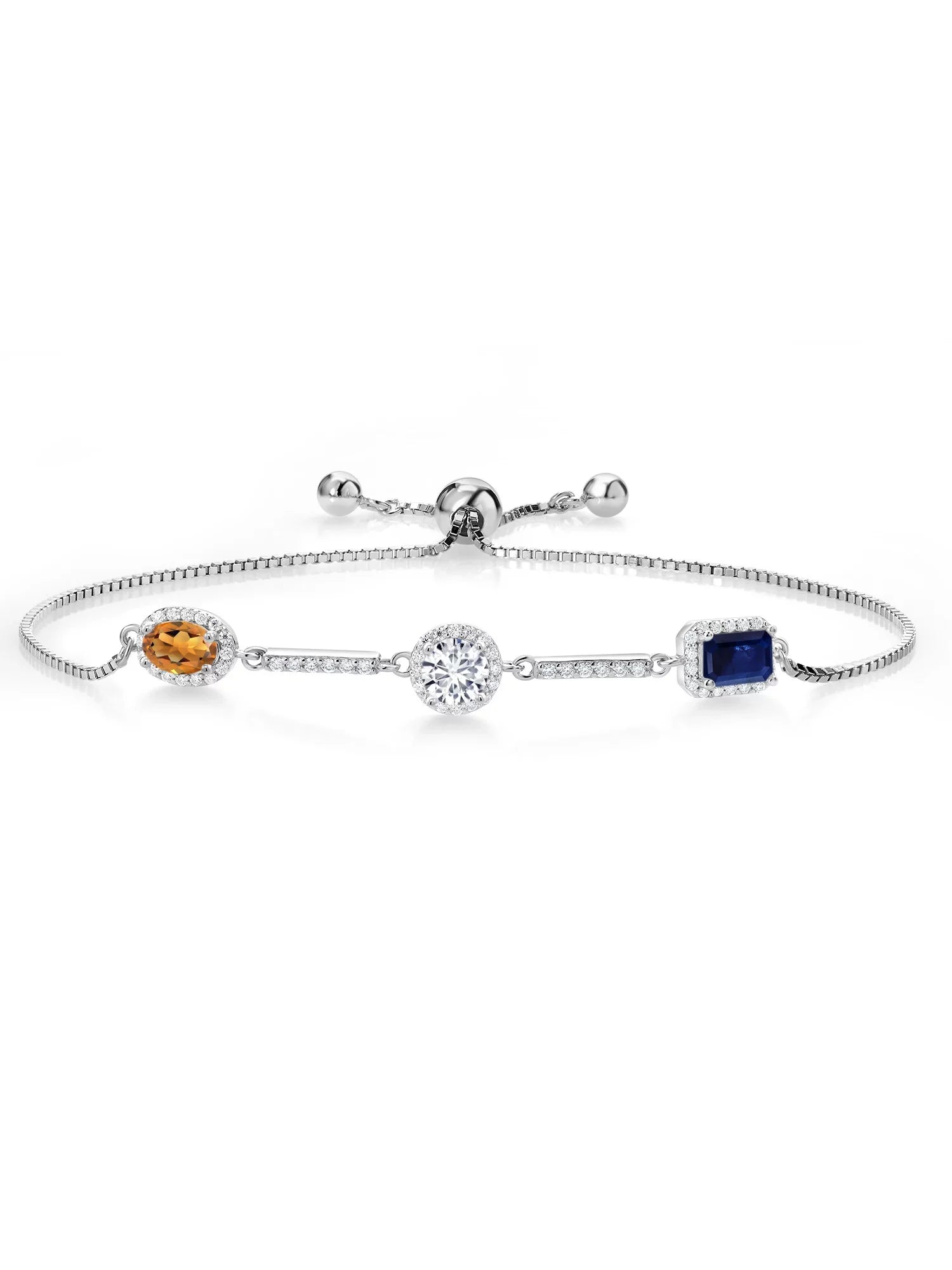 and King For Madeira Women (1.85 Cttw) Oval Keren Hanan 925 Fully Citrine Sterling Diamond Round 3 Lab Octagon Grown Sapphire Stone Stone Adjustable Silver Gem Moissanite