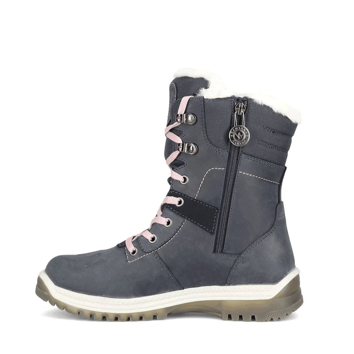 (M) Round Canada Outsoles Toe Boots, Side-Zip Size Night/Peony, Non-Slip Waterproof Santana 7 May Women's