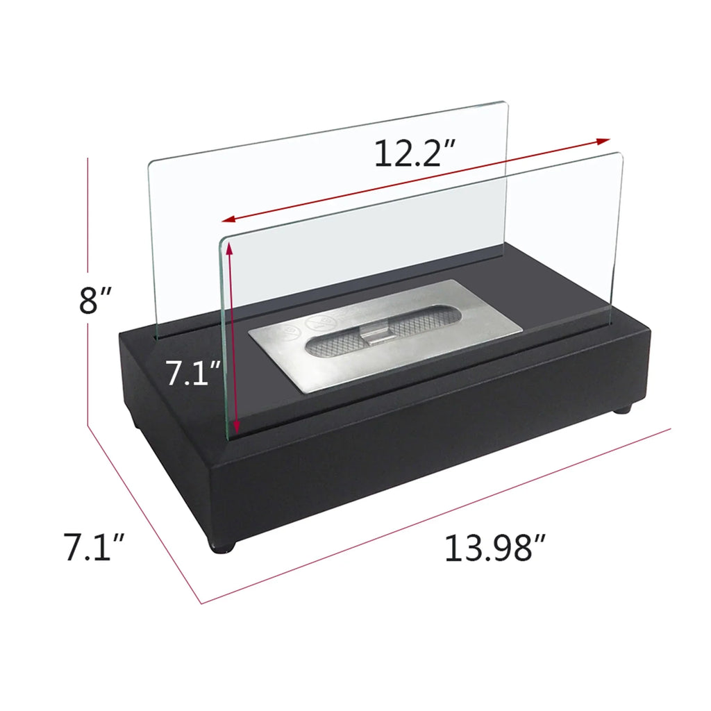 x 13.98''L Ventless Flame Outdoor W Ethanol 7.1'' Bio x Fireplace Guard Tabletop 8''H Metal Skypatio with